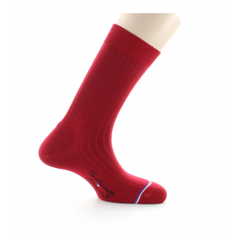 La chaussette Française : Chaussettes  Laine et soie Rouge