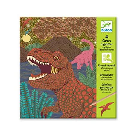 Cartes à gratter dinosaures