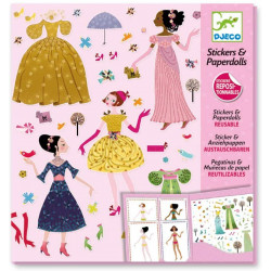 Robes des 4 saisons stickers paper doll