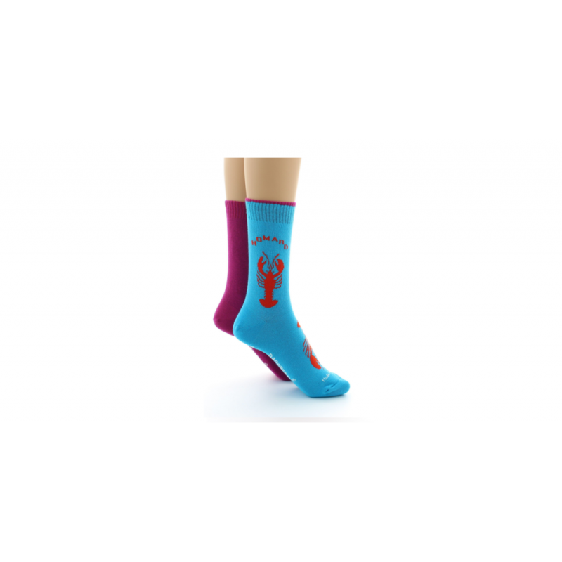 DAGOBERT A L'ENVERS 1 PAIRE DE CHAUSSETTES EN COTON MÉLANGE FR 35-38 MARINE
