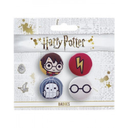 4 Badges Harry Potter