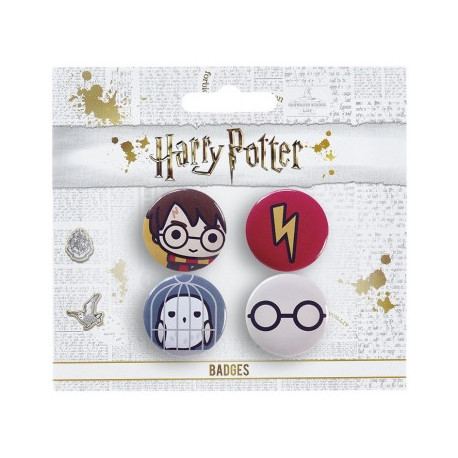 4 Badges Harry Potter